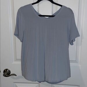 Lululemon Athletica Light Blue/Gray Short Sleeve Top